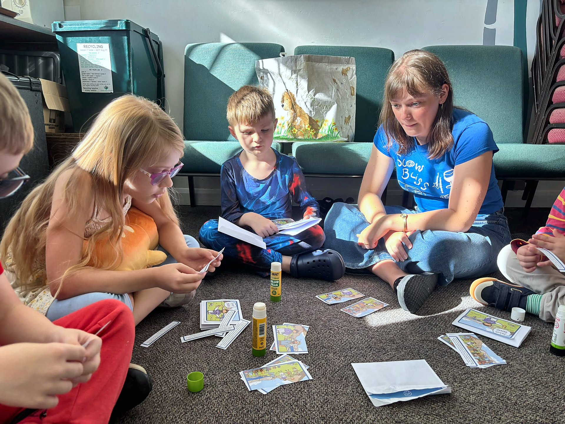 Children enjoying a craft activity at church